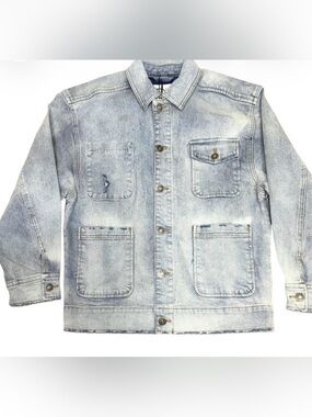 LNDN Landon Denim Distressed Chore Jacket